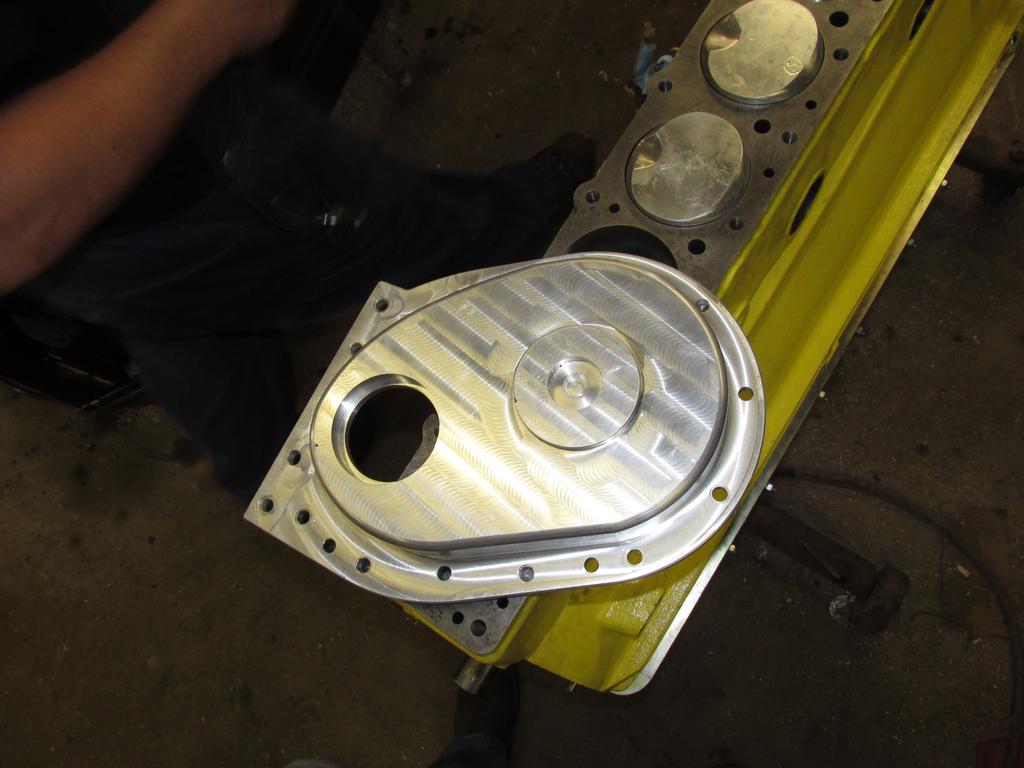 Straight 8 aluminum timing cover