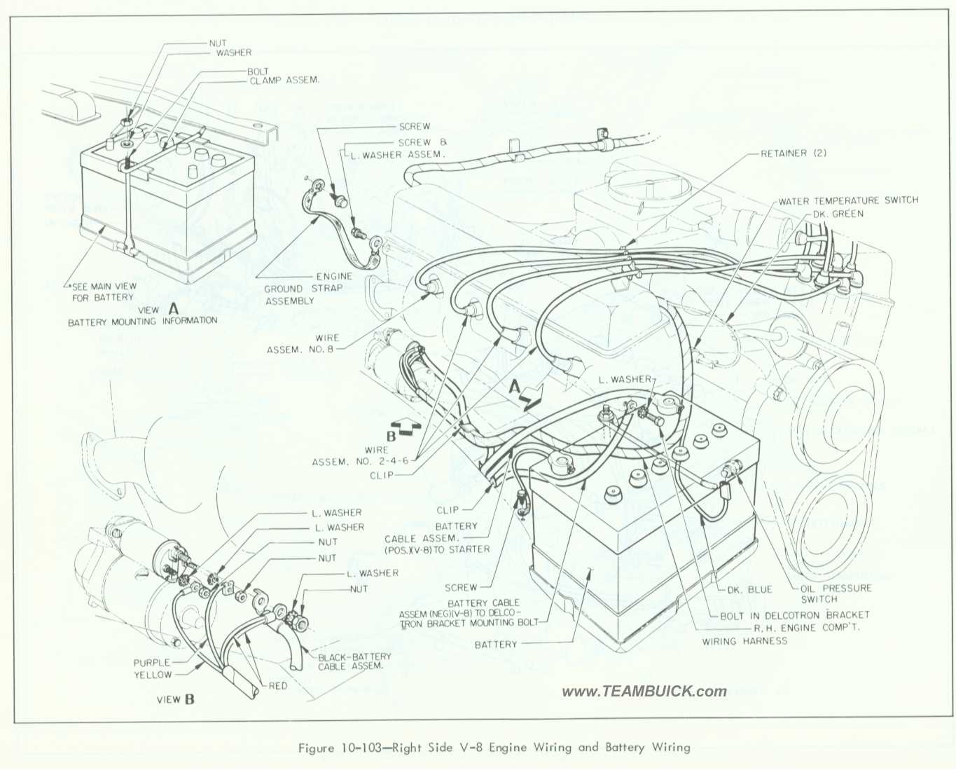 1964 Buick Right Side Engine and Transmission Wiring