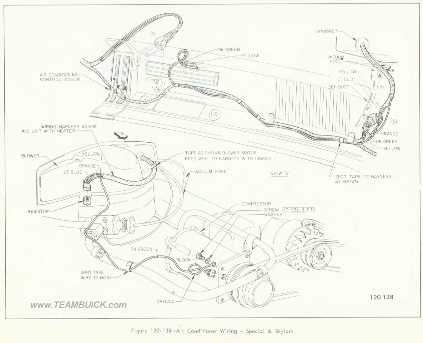 1966 Buick Special, Skylark, Air Conditioner Wiring