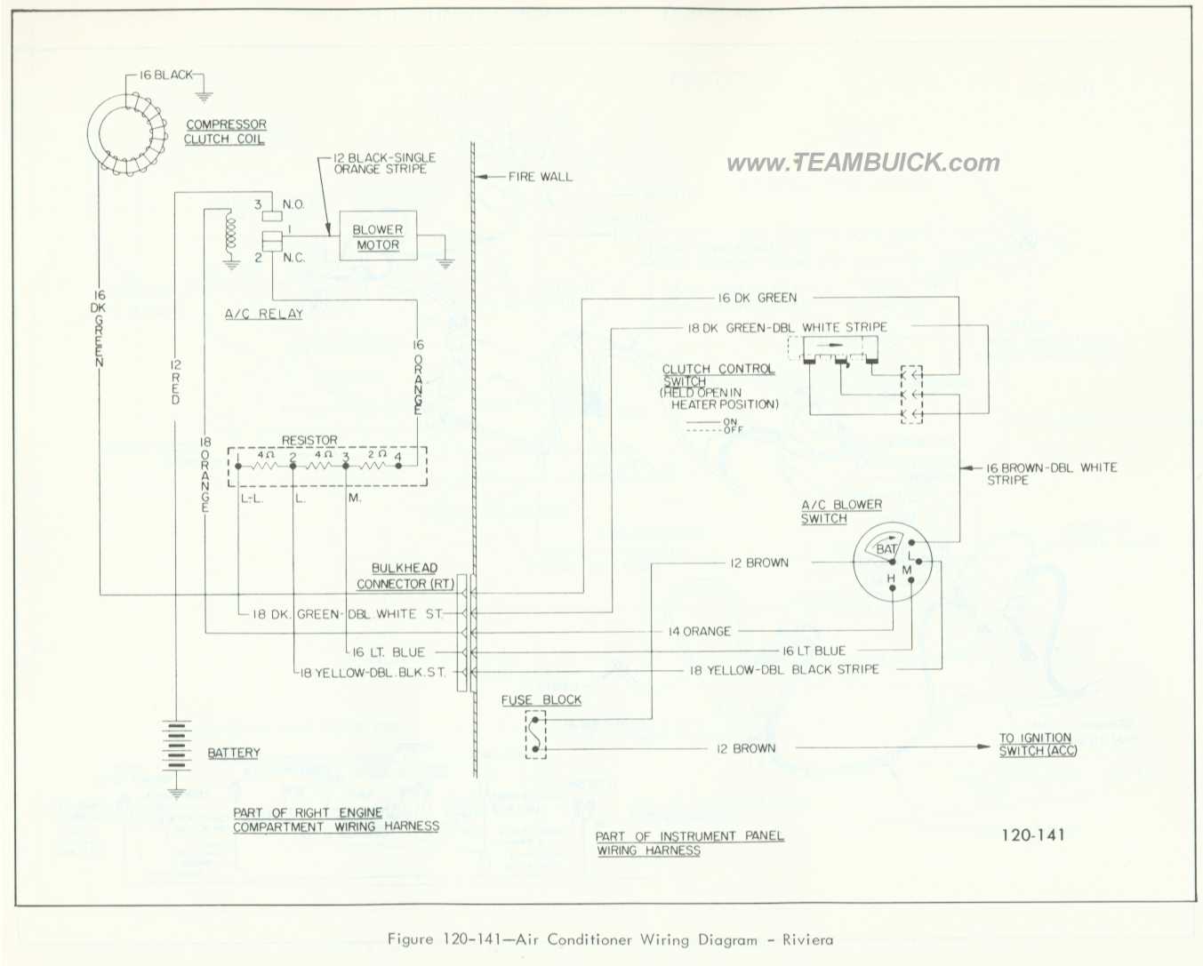 1966 Buick Riviera, Air Conditioner Wiring Diagram